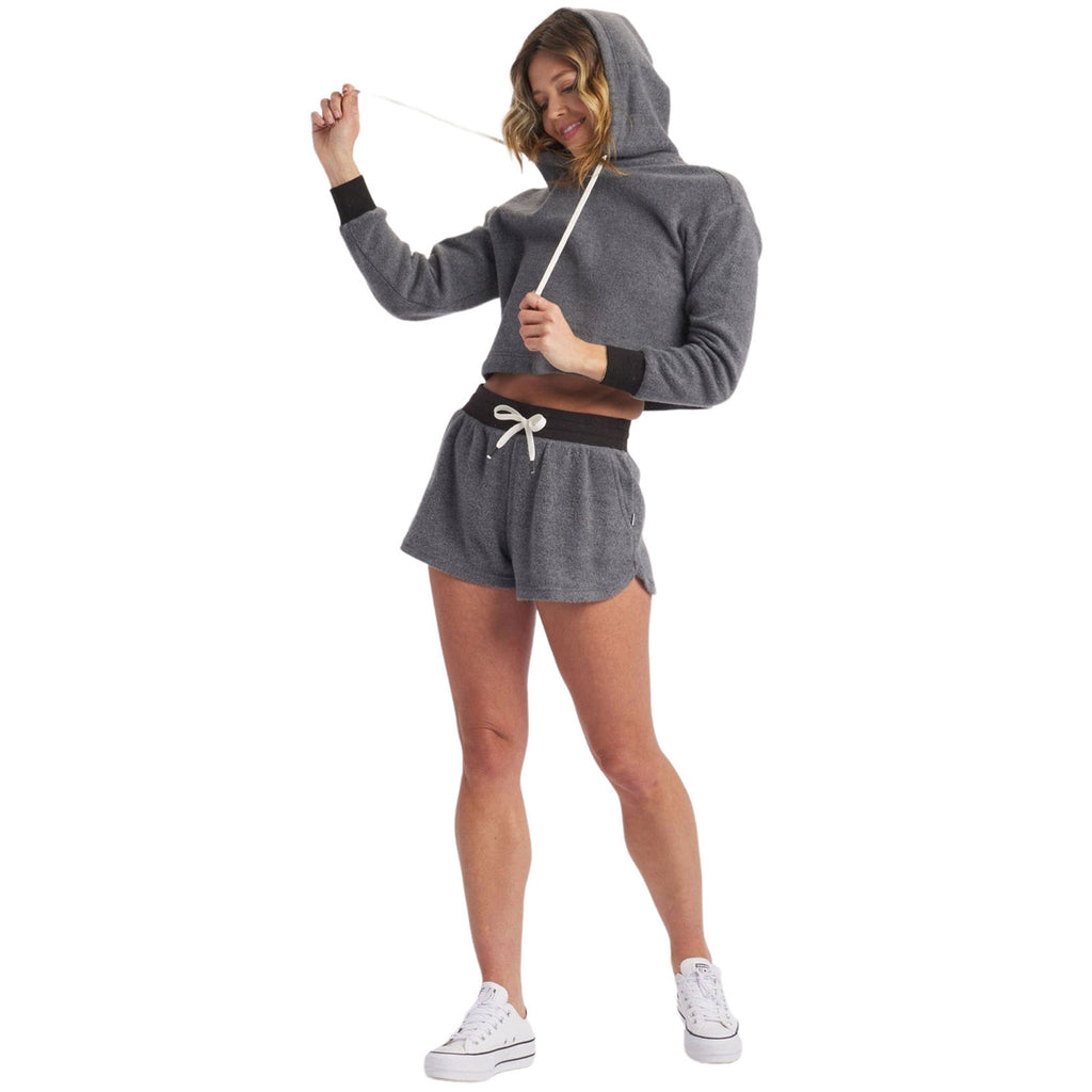 Feat Women's HazyBlack BlanketBlend Crop Hoodie