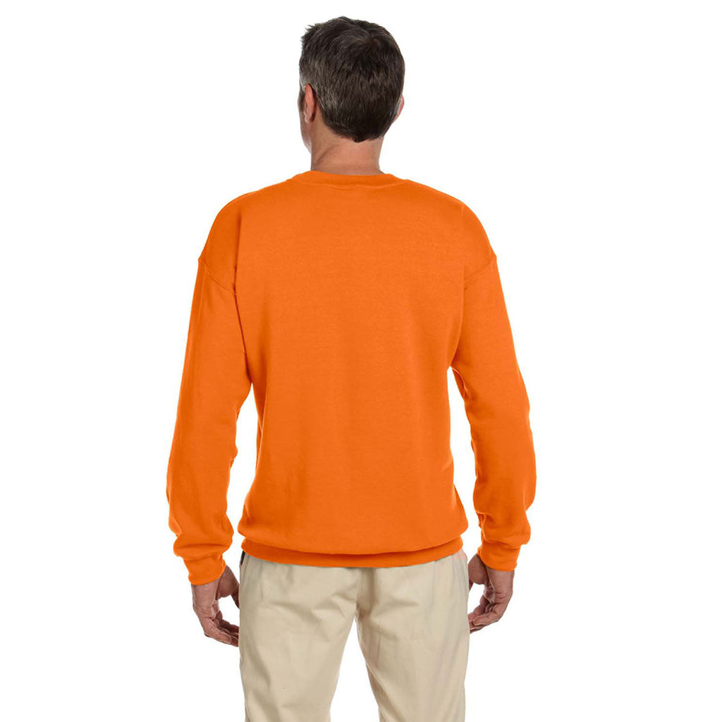 Gildan Unisex Safety Orange Heavy Blend 50/50 Fleece Crew