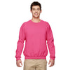 Gildan Unisex Safety Pink Heavy Blend 50/50 Fleece Crew