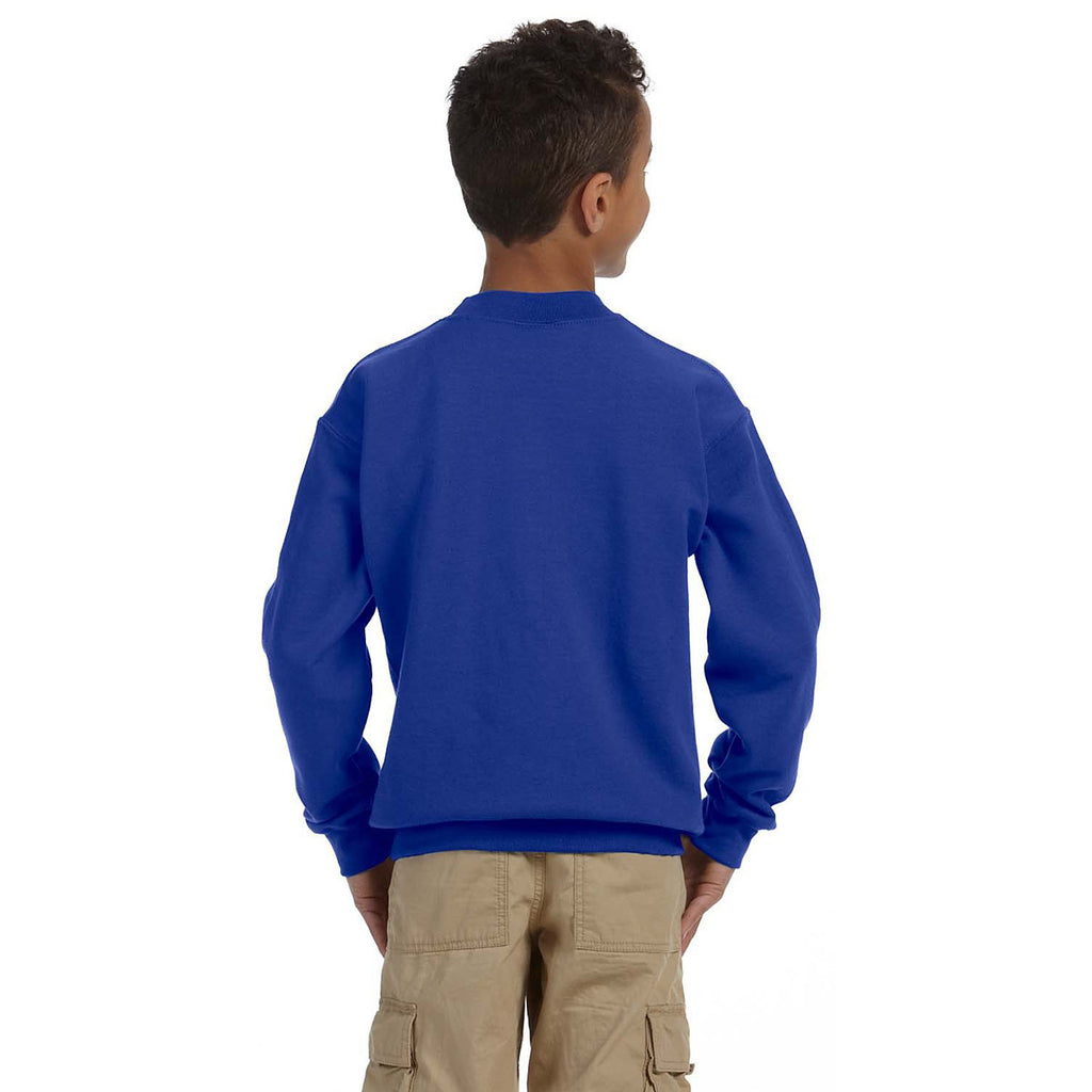 Gildan Youth Royal Heavy Blend 8 oz. 50/50 Fleece Crew