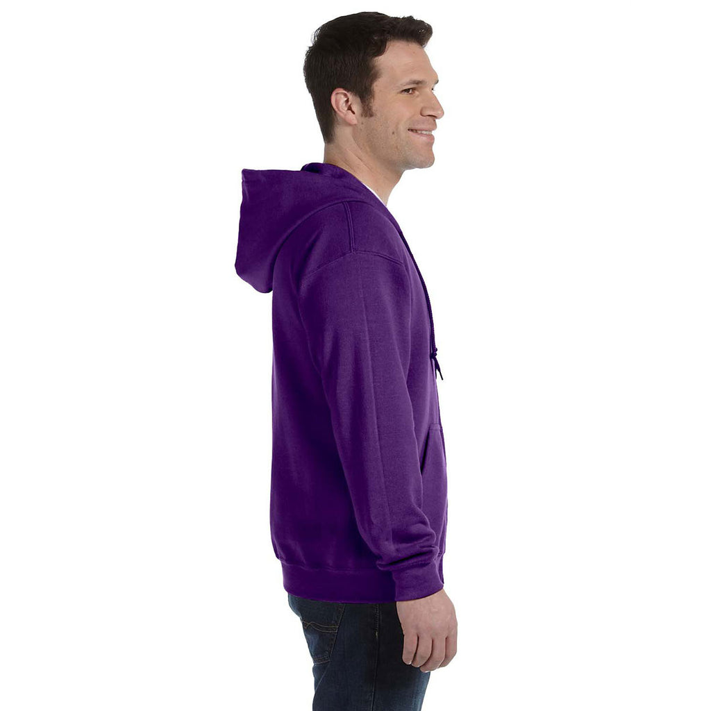 Gildan Unisex Purple Heavy Blend 50/50 Full Zip Hoodie