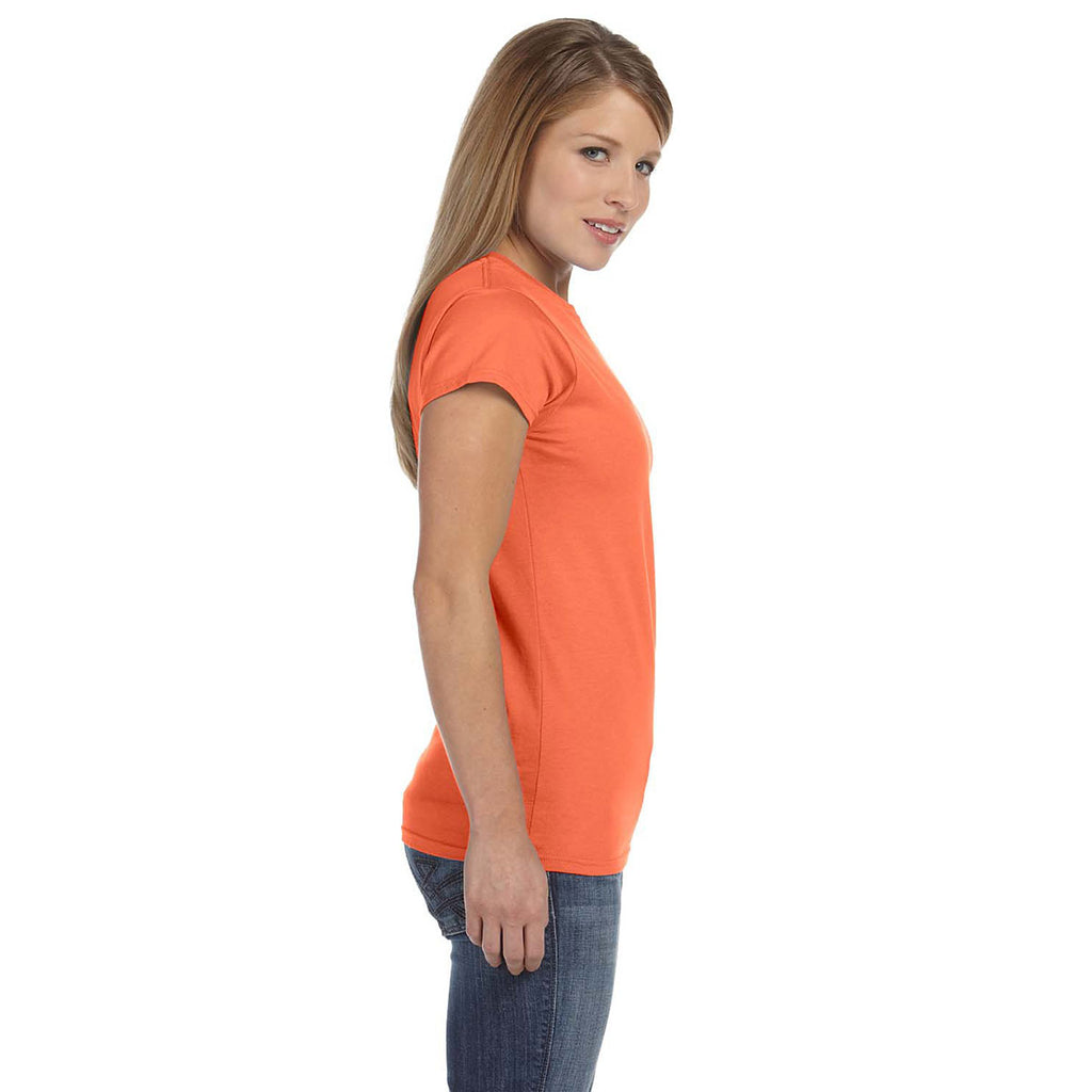 Gildan Women's Heather Orange Softstyle 4.5 oz. Fitted T-Shirt