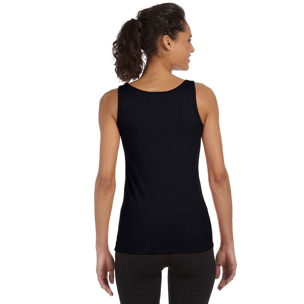 Gildan Women's Black Softstyle 4.5 oz. Fitted Tank