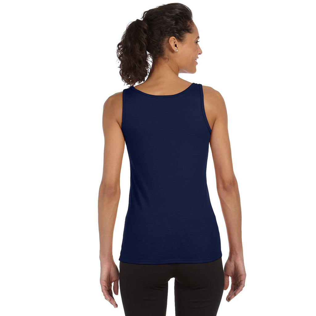 Gildan Women's Navy Softstyle 4.5 oz. Fitted Tank