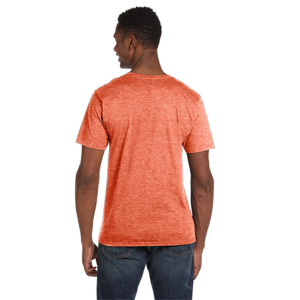 Gildan Men's Heather Orange Softstyle 4.5 oz. V-Neck T-Shirt