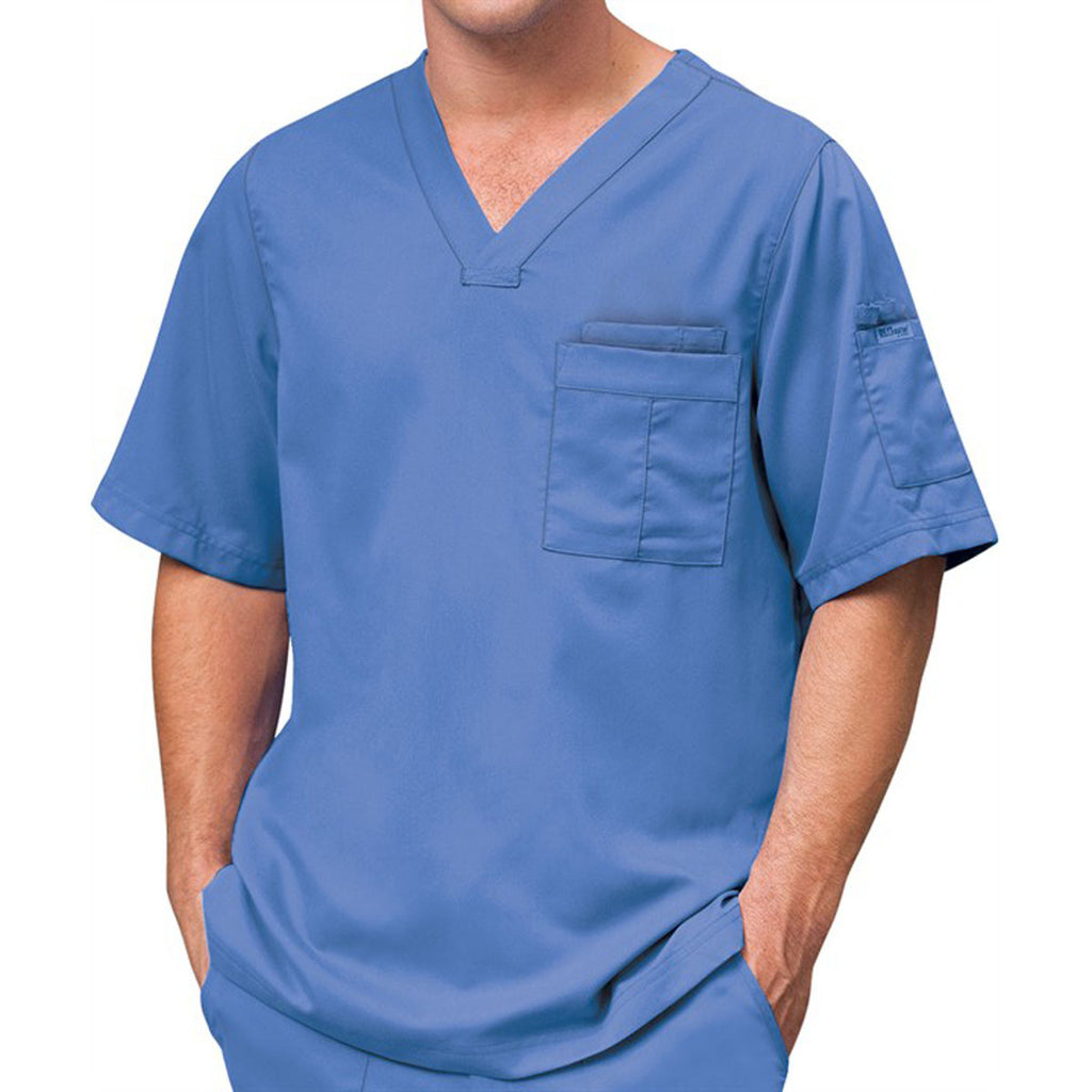 Grey's Anatomy Men's Ciel Blue V-Neck Top