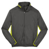 Port Authority Men's Battleship Grey/ Charge Green Core Colorblock Wind Jacket