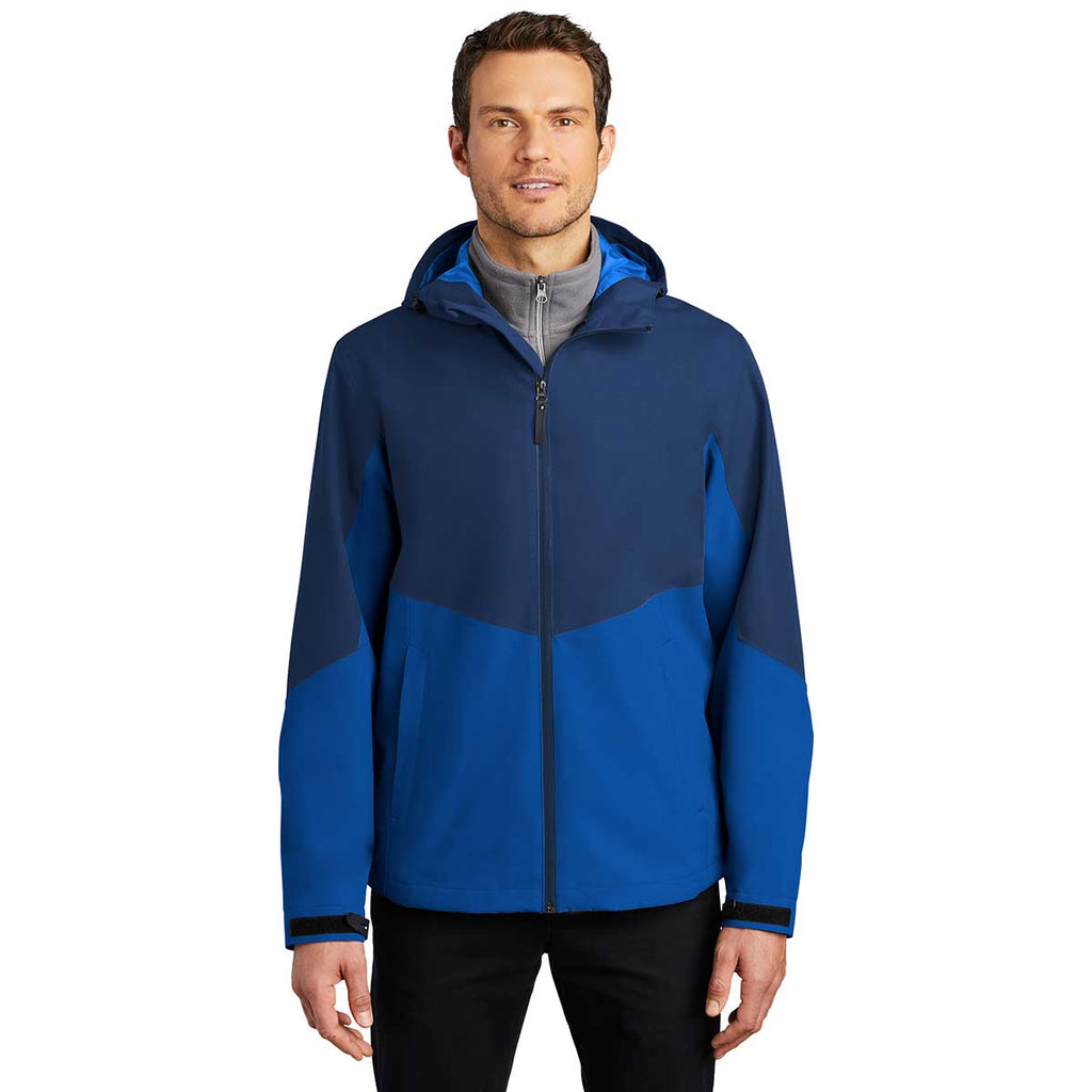 Port Authority Men's Estate Blue/Cobalt Blue Tech Rain Jacket