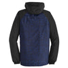 Sport-Tek Men's True Royal Heather/Black Colorblock Raglan Hooded Wind Jacket