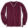 Sport-Tek Men's Maroon/White Tipped V-Neck Raglan Wind Shirt