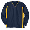 Sport-Tek Men's True Navy/ Gold Tipped V-Neck Raglan Wind Shirt