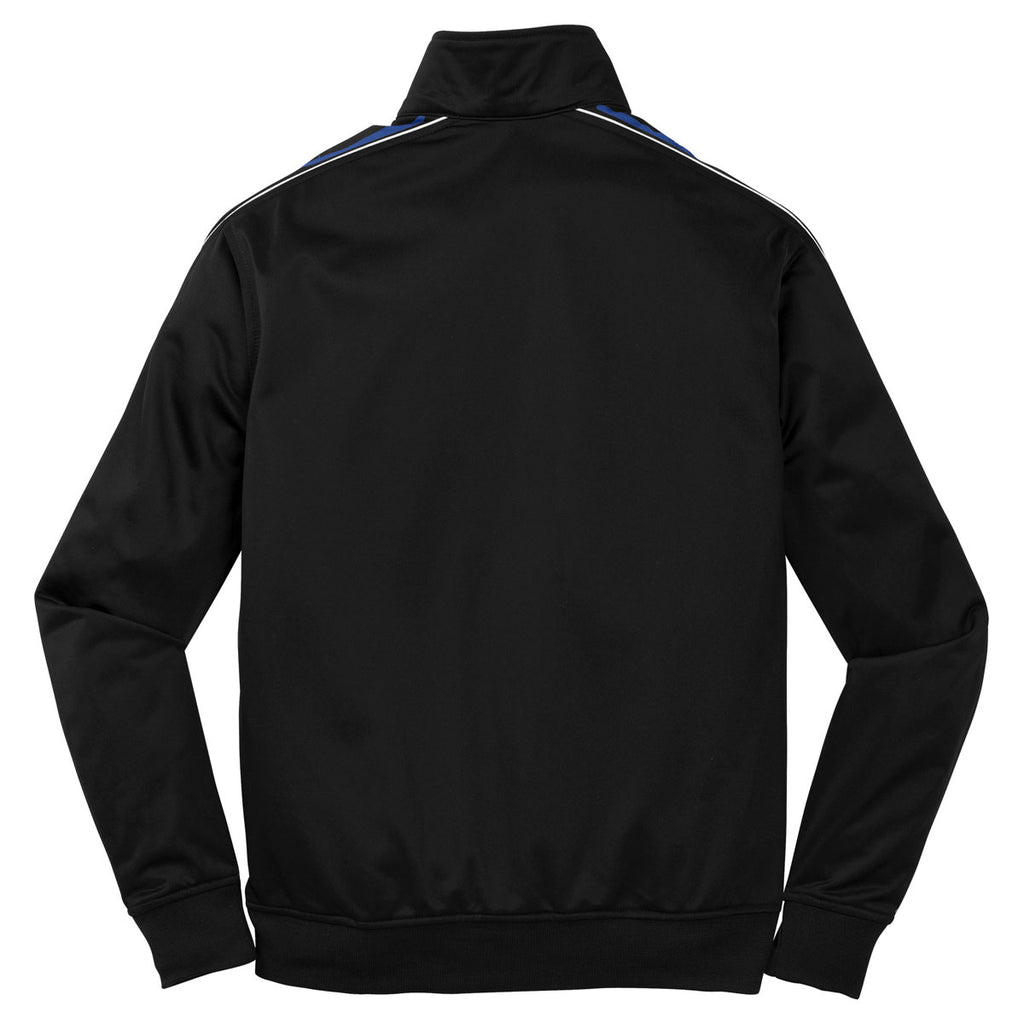 Sport-Tek Men's Black/True Royal Dot Sublimation Tricot Track Jacket