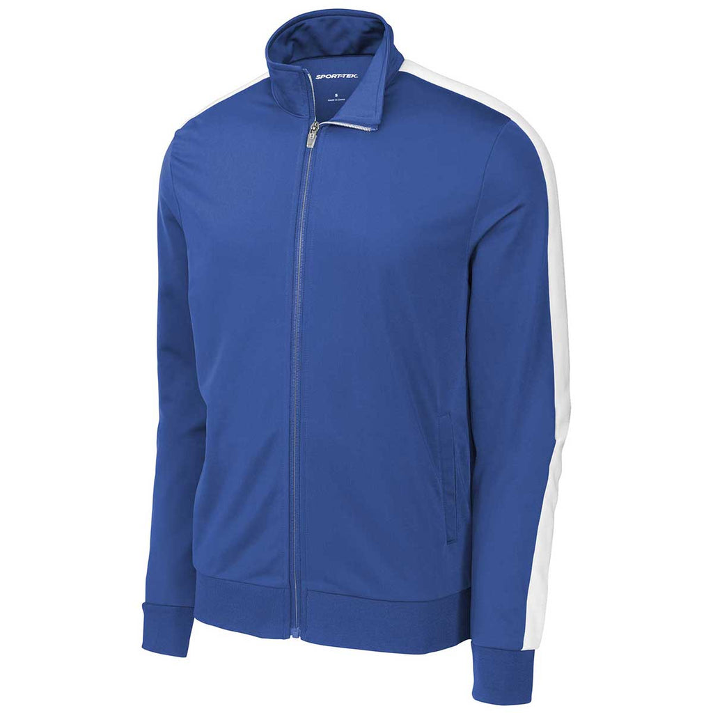 Sport-Tek Men's True Royal/White Tricot Track Jacket