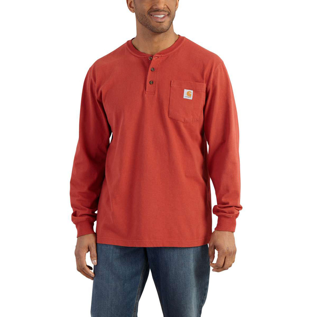 Carhartt Men's Chili Workwear Pocket Long Sleeve Henley