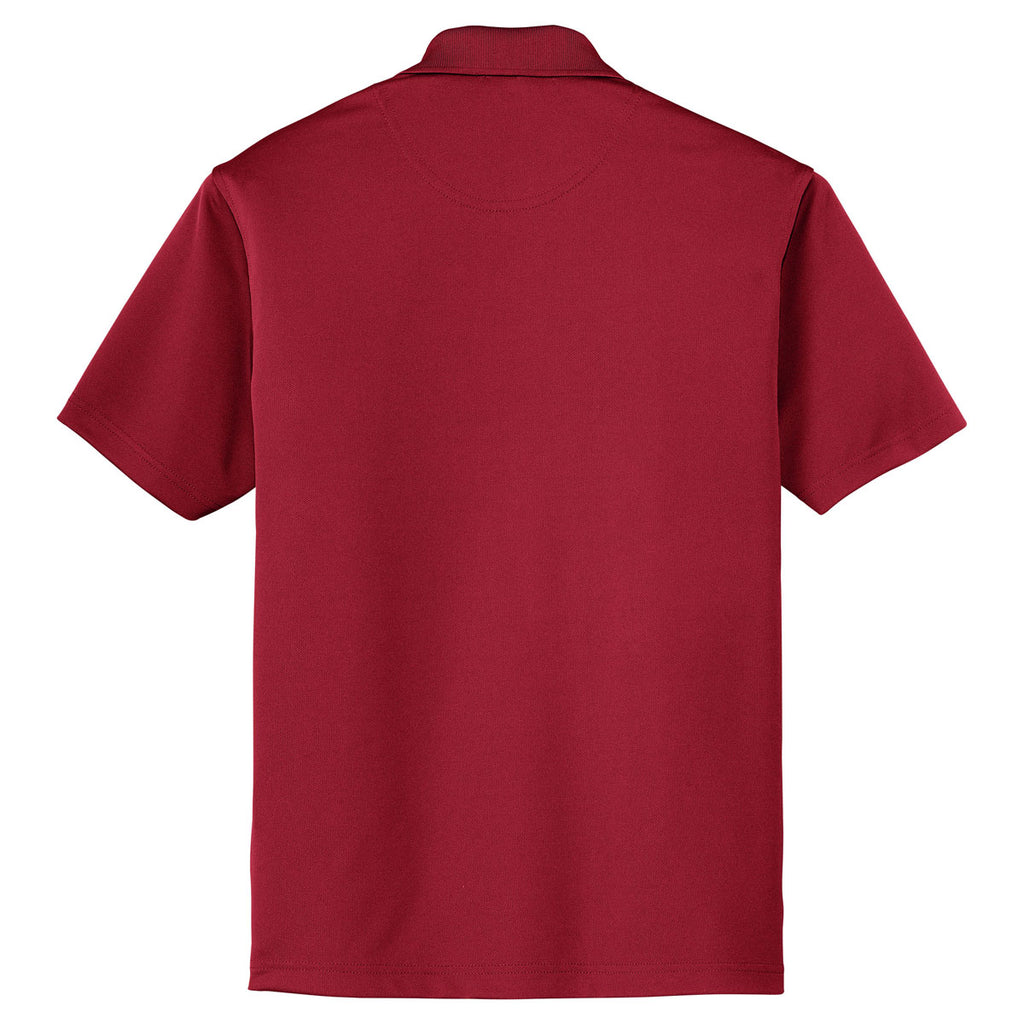 Port Authority Men's Red Poly-Bamboo Charcoal Blend Pique Polo