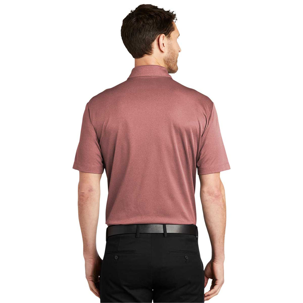 Port Authority Men's Garnet Heather Heathered Silk Touch Performance Polo