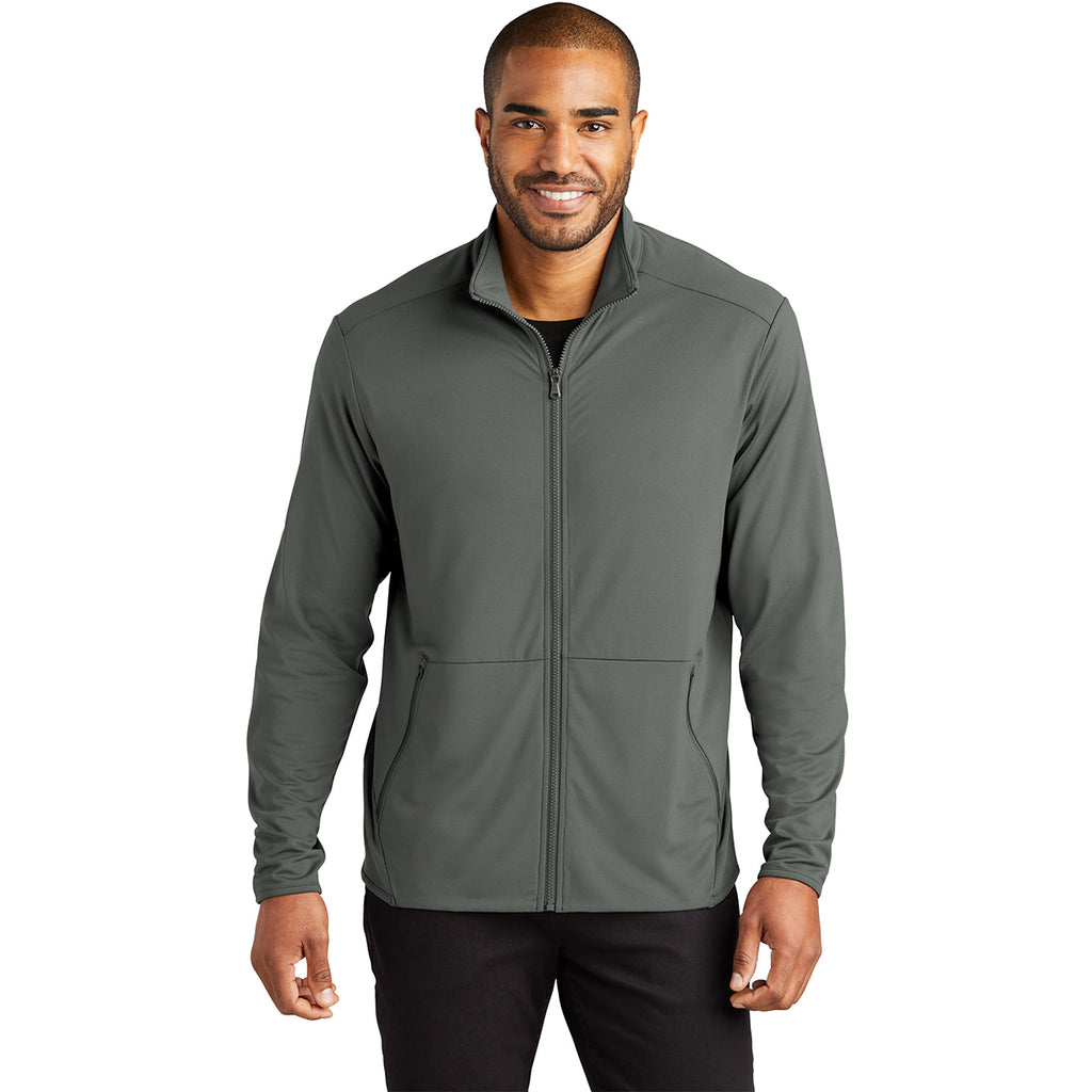 Port Authority Men's Pewter Accord Stretch Fleece Full-Zip