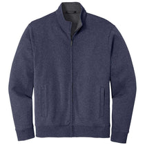 Port Authority Men's Estate Blue Heather/Charcoal Heather Interlock Full-Zip