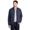 Port Authority Men's Estate Blue Heather/Charcoal Heather Interlock Full-Zip