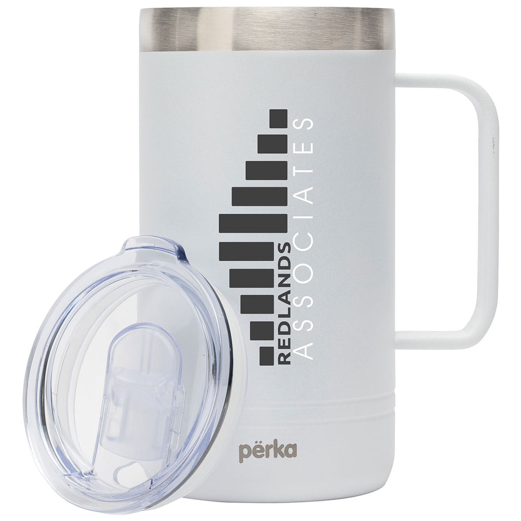 Perka White Wayfarer 24 oz. 304 Stainless Steel Mug