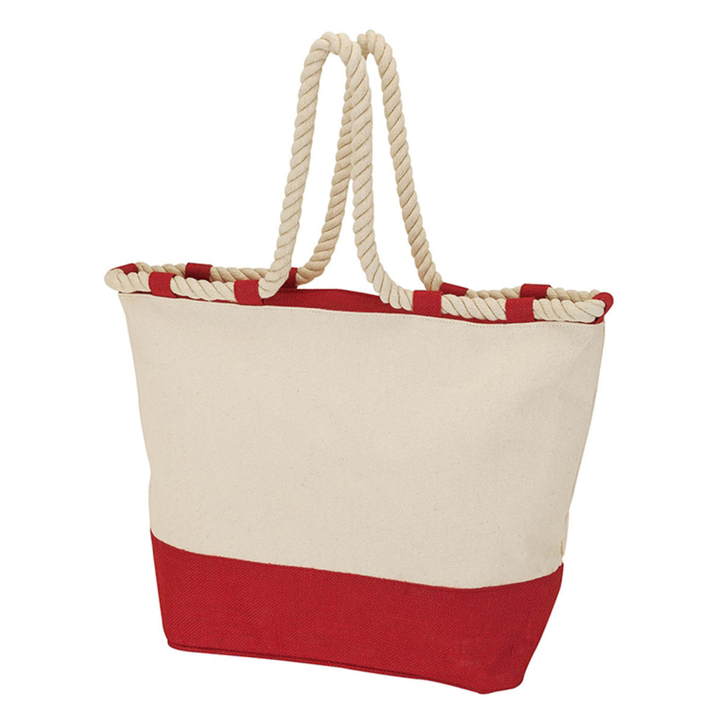 Logomark Red Canvas and Jute Tote