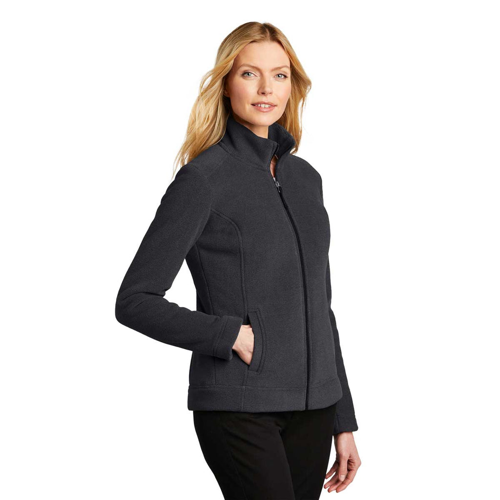 Port Authority Women's Graphite/Deep Black Ultra Warm Brushed Fleece Jacket