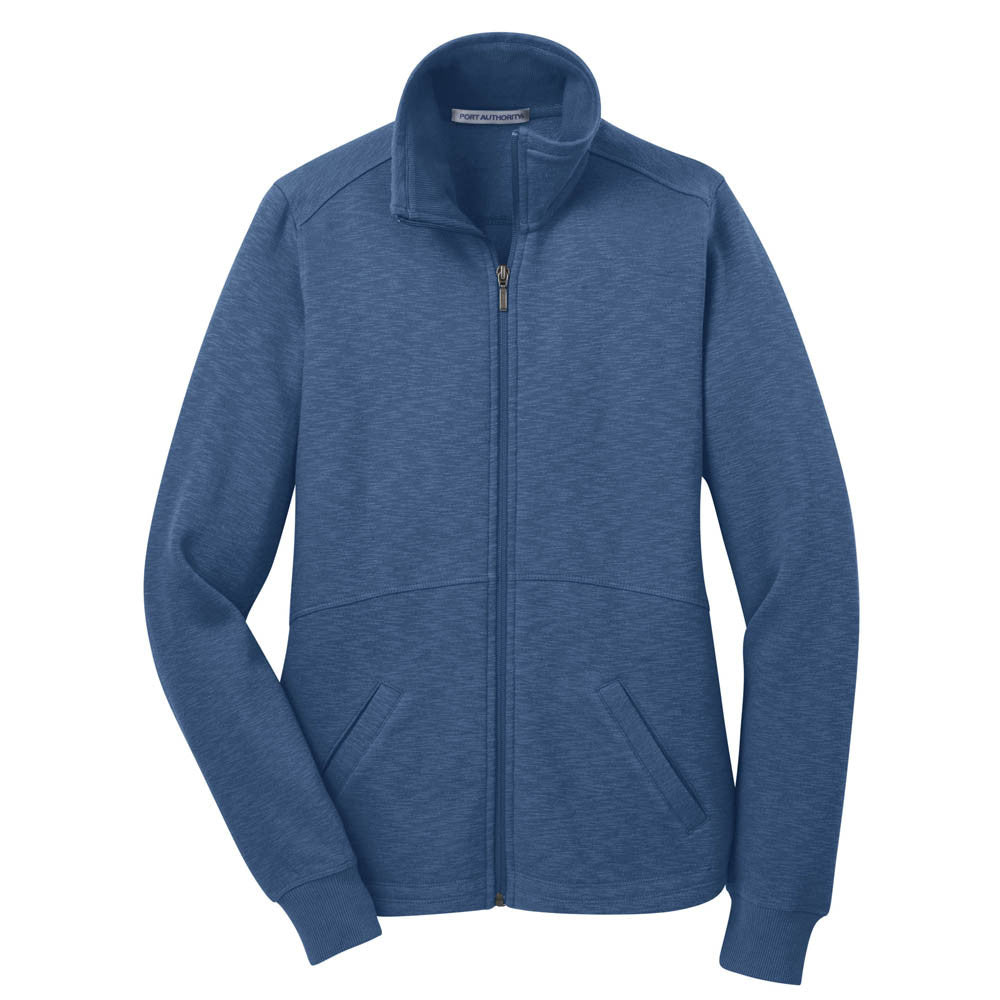Port Authority Women's Twilight Blue Full Zip Slub Fleece Jacket