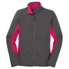 Port Authority Women's Battleship Grey/Dark Rose Core Colorblock Soft Shell Jacket