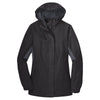 Port Authority Women's Black/Magnet Grey Cascade Waterproof Jacket