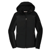 Port Authority Women's Black Hooded Core Soft Shell Jacket