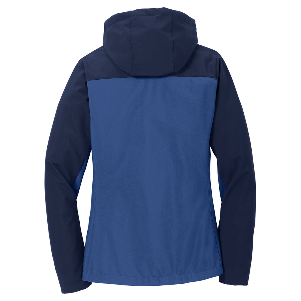 Port Authority Women's Night Sky Blue/Dress Blue Navy Hooded Core Soft Shell Jacket