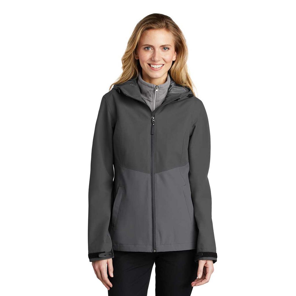 Port Authority Women's Storm Grey/Shadow Grey Tech Rain Jacket