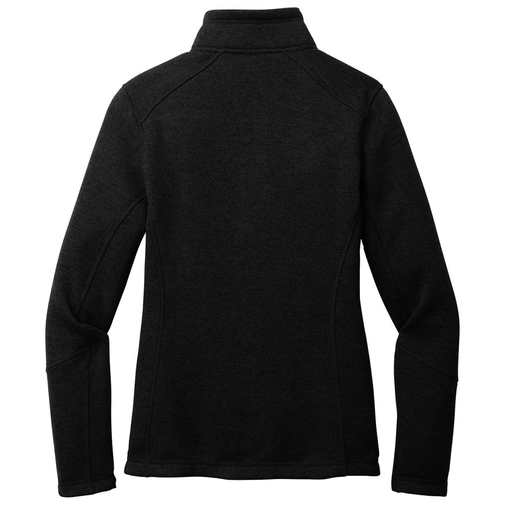 Port Authority Women's Deep Black Arc Sweater Fleece Jacket