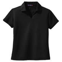 Sport-Tek Women's Black Dri-Mesh V-Neck Polo