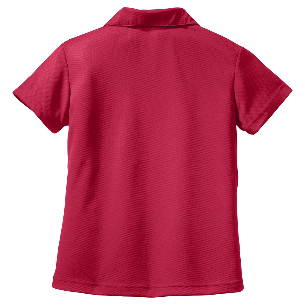 Sport-Tek Women's Red Dri-Mesh V-Neck Polo