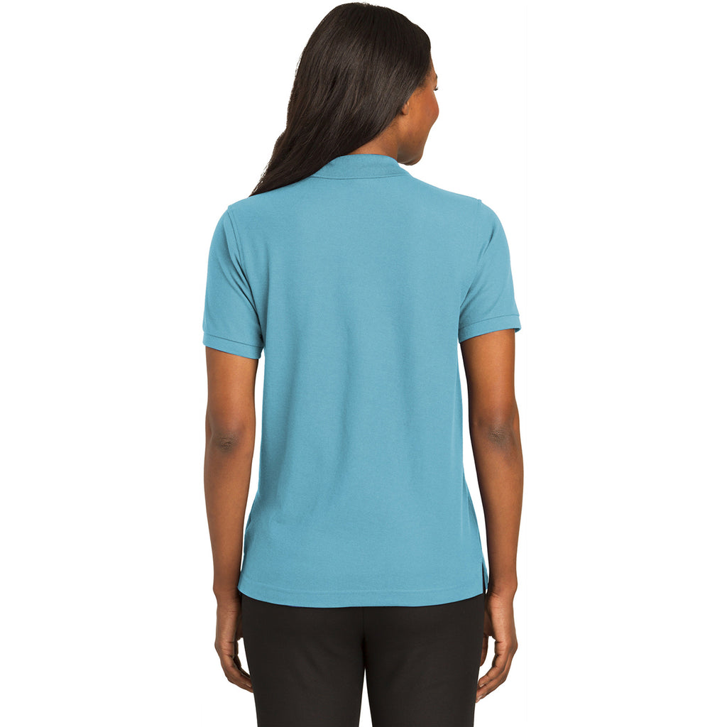 Port Authority Women's Maui Blue Silk Touch Polo