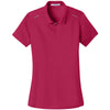 Port Authority Women's Dark Fuchsia Pinpoint Mesh Zip Polo