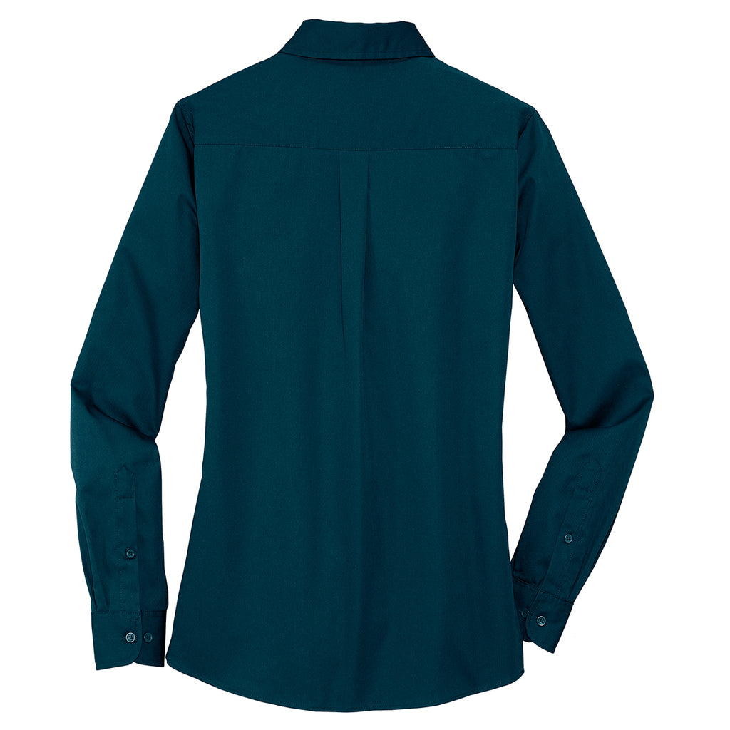 Port Authority Women's Ultra Blue Stain Resistant Roll Sleeve Twill Shirt