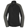 Port Authority Women's Deep Black/Grey Steel Active Colorblock Soft Shell Jacket