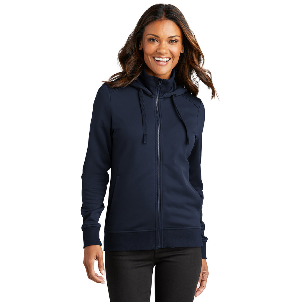 Port Authority Women's River Blue Navy Smooth Fleece Hooded Jacket
