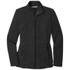 Port Authority Women's Deep Black Heather Collective Striated Fleece Jacket