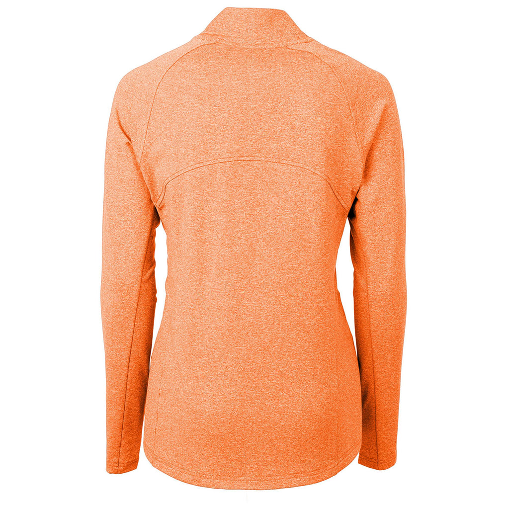 Cutter & Buck Women's College Orange Heather Adapt Eco Knit Heather Recycled Full Zip