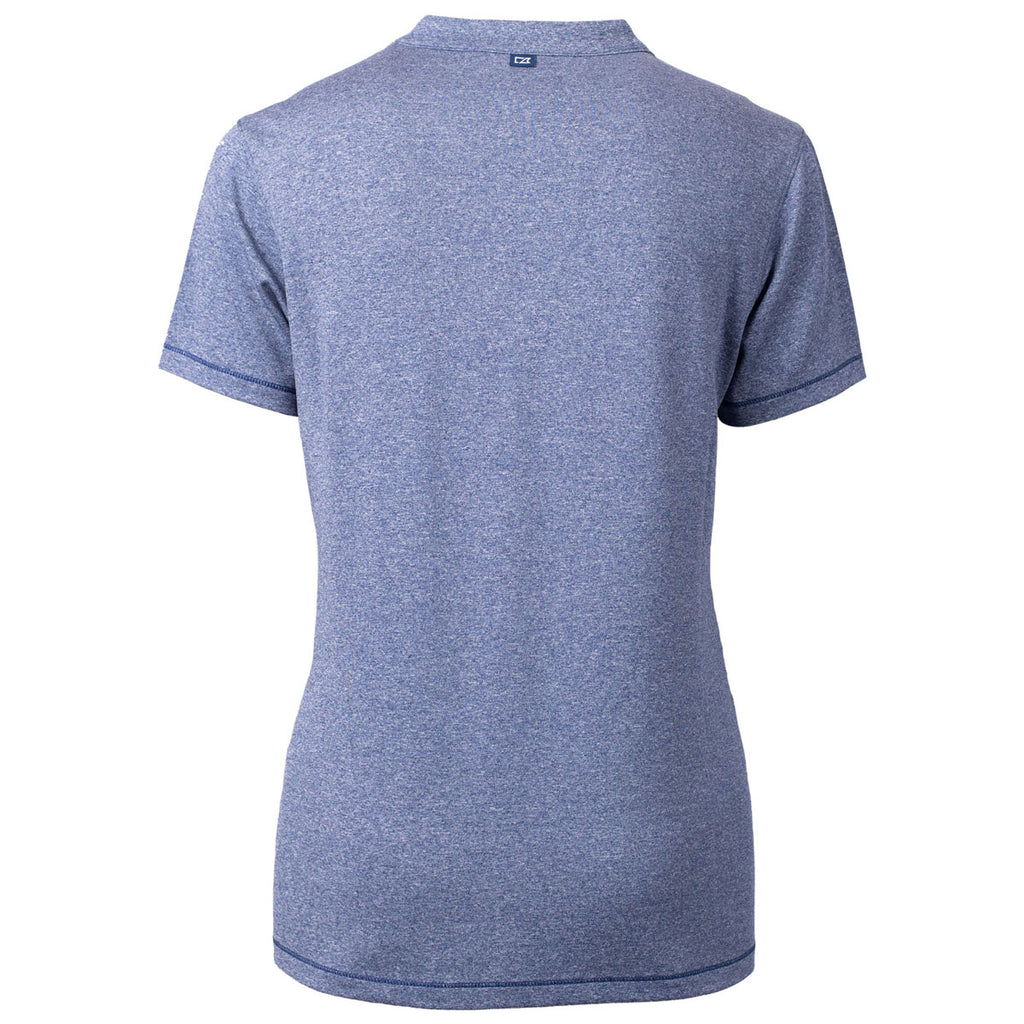 Cutter & Buck Women's Indigo Heather Forge Heathered Stretch Blade Top