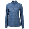 Cutter & Buck Women's Navy Blue Traverse Camo Print Stretch Quarter Zip Pullover