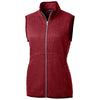 Cutter & Buck Women's Cardinal Red Heather Mainsail Sweater Knit Full Zip Vest