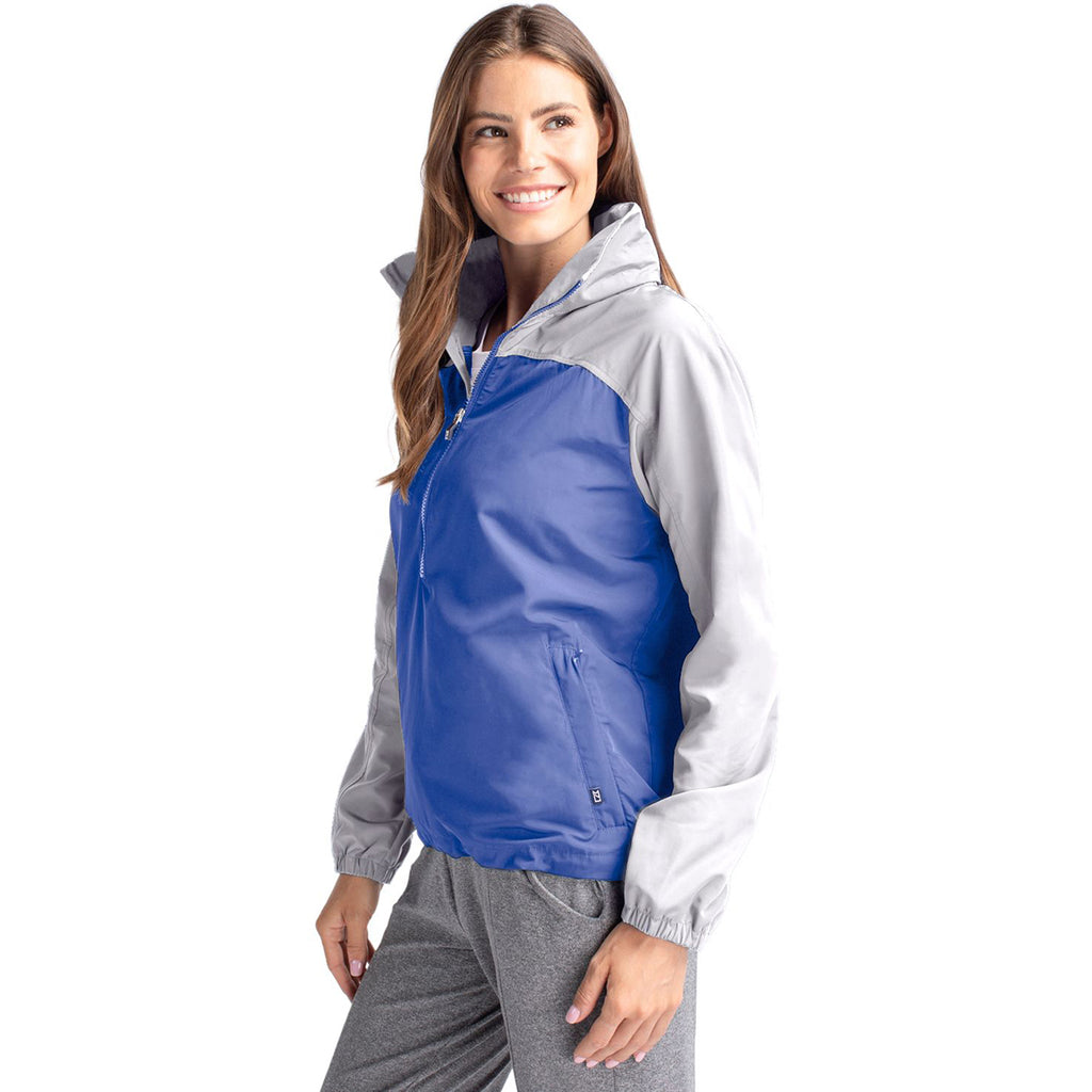 Cutter & Buck Women's Tour Blue/Polished Charter Eco Recycled Anorak Jacket