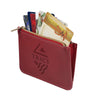 Leeman Red Tuscany RFID Zip Wallet Pouch