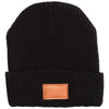 Leeman Black Cuffed Rib Knit Beanie