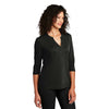 Port Authority Women's Black UV Choice Pique Henley