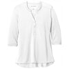 Port Authority Women's White UV Choice Pique Henley